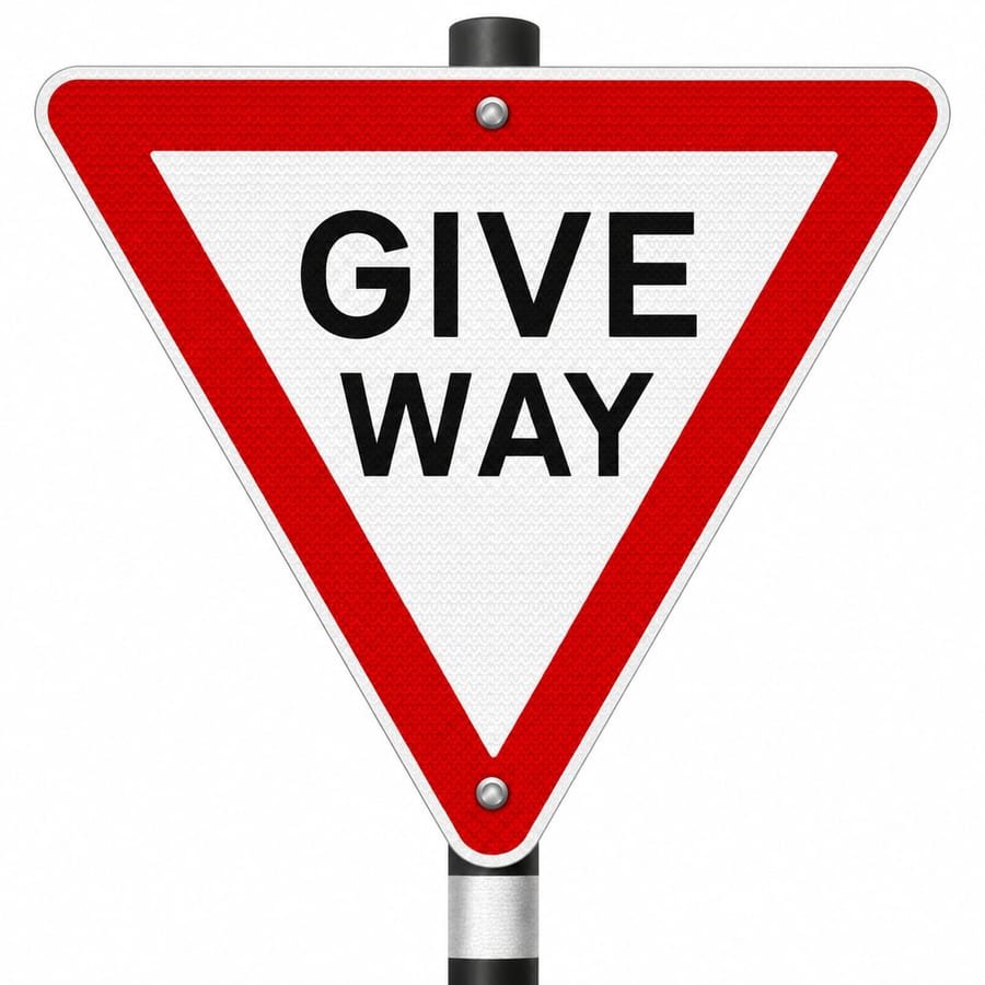 Give Way Sign Board &mdash; mandatory road sign board