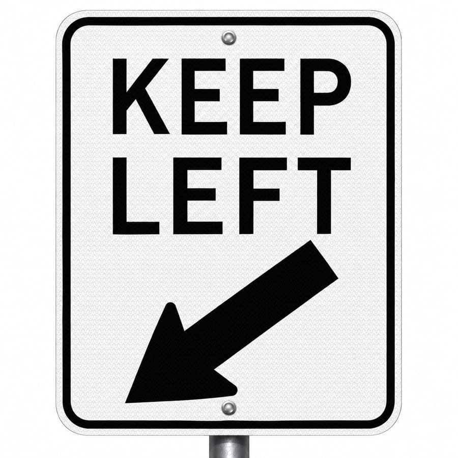 Keep Left Sign Board &mdash; mandatory road sign board