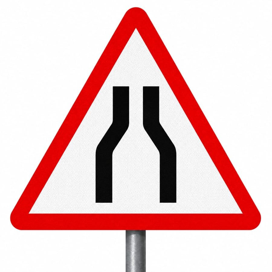Narrow Road Sign Board &mdash; cautionary road sign board