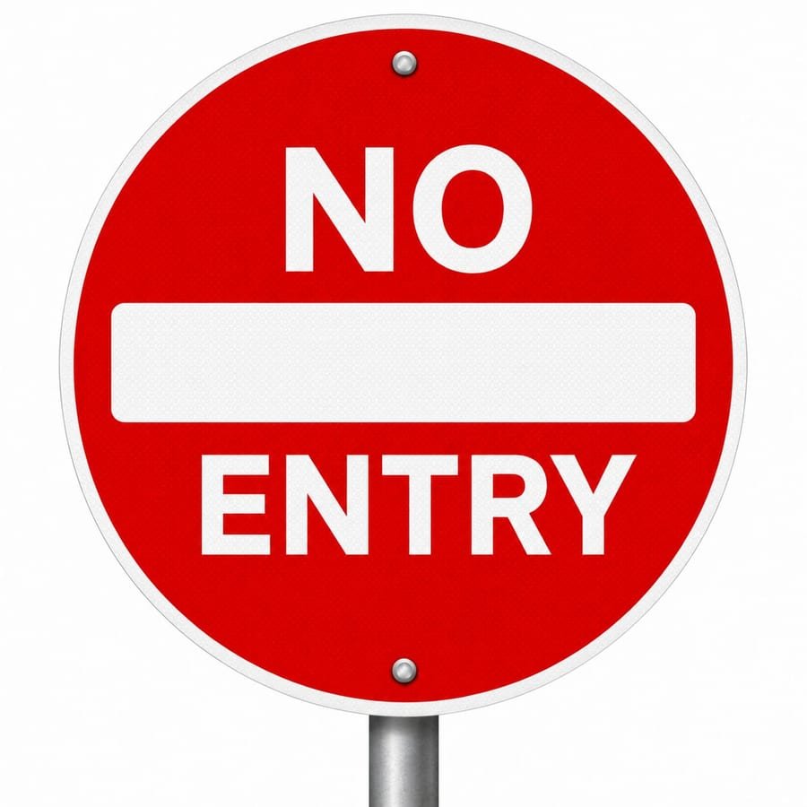 No Entry Sign Board &mdash; mandatory road sign board