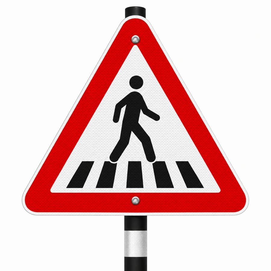 Pedestrian Walking Sign Board &mdash; cautionary road sign board