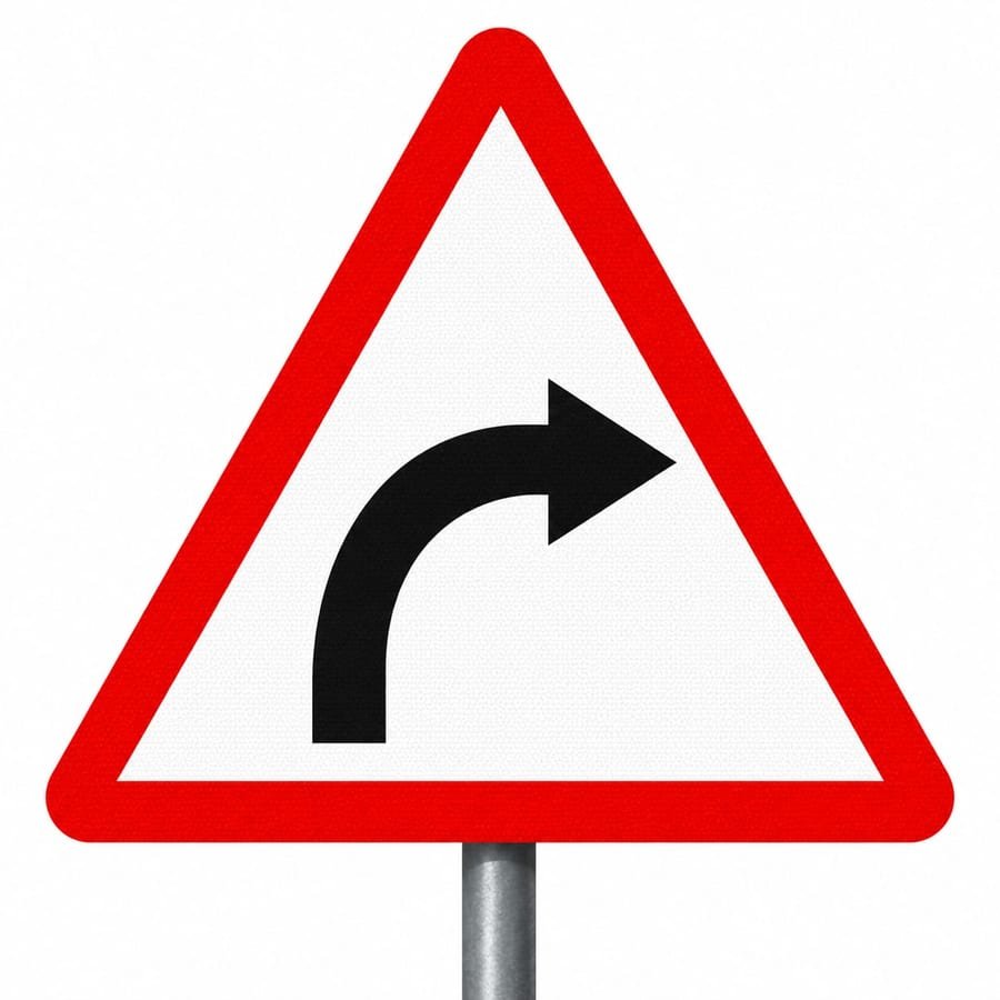 Right Side Curve Sign Board &mdash; cautionary road sign board