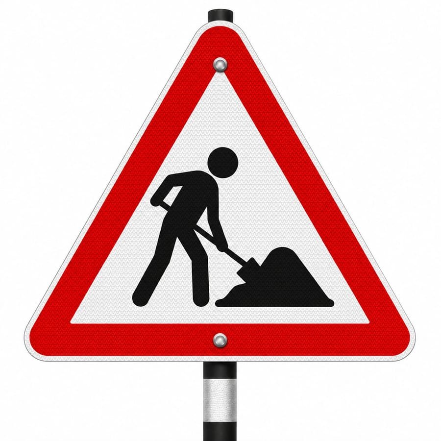Road Work Sign Board &mdash; cautionary road sign board