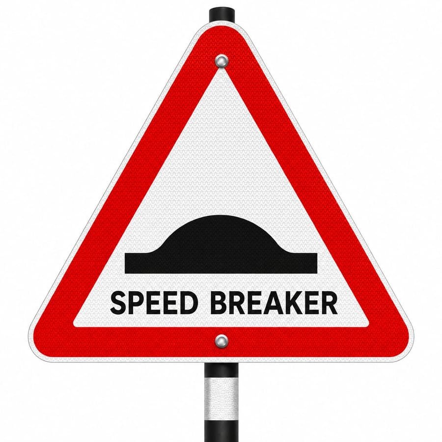 Speed Breaker Sign Board &mdash; cautionary road sign board